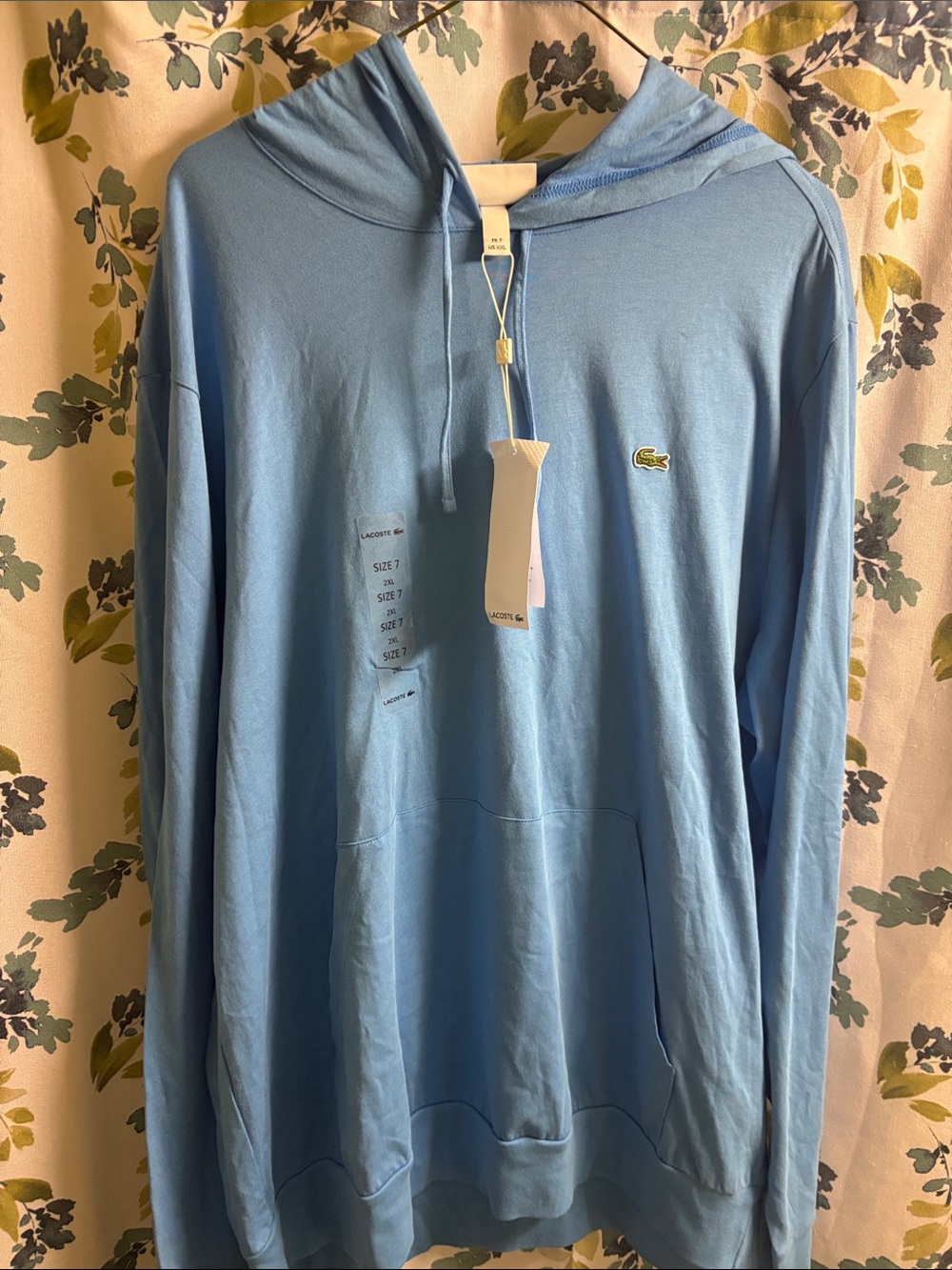 Lacoste Men’s Sky Blue Pullover Hoodie - Picture 2 of 6